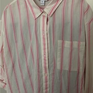 Old navy Women's Pink Striped Blouse